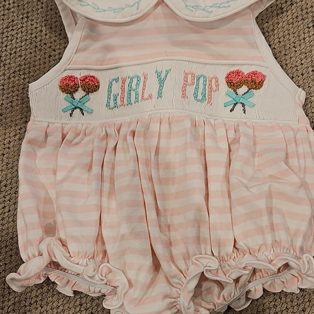 Pink Striped Baby Romper